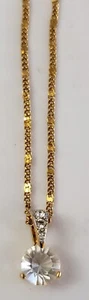 Vintage Swarovski durchsichtiger Kristall Anhänger & 18 Zoll goldfarbene goldfarbene Halskette mit Etikett - Bild 1 von 5