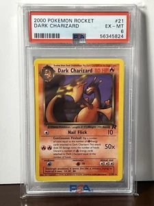 Dark Charizard 21/82 Pokemon Team Rocket Non Holo Rare Pokemon PSA 6 - Picture 1 of 6