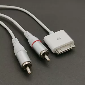 1.5meter 5feet Dock Connector to 2RCA Audio Cable for iPod iPhone 4 - Picture 1 of 4