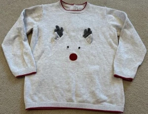 Mamas and Papas Reindeer Jumper Grey 2-3 Years Unisex Used Rare Free UK Delivery - Picture 1 of 3