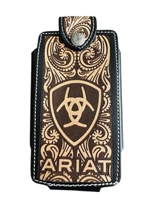 Western Style Leather Phone Holster Funda celular vaquero Piel porta telefono - Picture 1 of 2