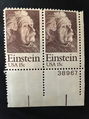 See Photos. US Stamps, Scott #1774 15c 1979  Block of 2 Einstein M/NH - Image 1 of 2