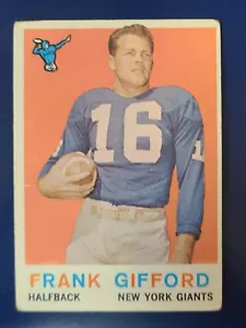 1959 Topps Football Card #20 Frank Gifford Giants LOW GRADE G/F/P - Picture 1 of 2