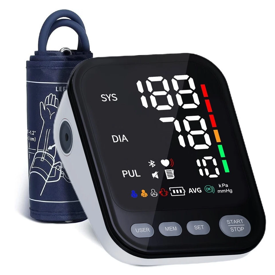 Professional Digital Arm Blood Pressure Monitor Machine Large Cuff for Home Use - Image 1 of 4
