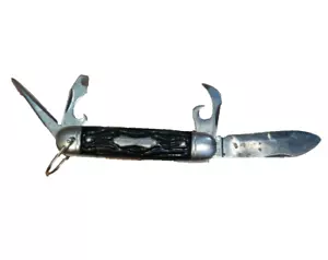 Vintage Colonial Forest Master Pocket Knife 4 Blades Used Knife Can Opener Screw - Picture 1 of 5