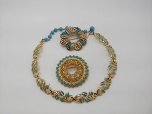 Coro Necklace Sarah Coventry Brooch Unsigned Faux Pearl Pin Vintage Jewelry Lot - Picture 1 of 11