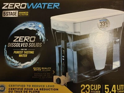 ✅ ZeroWater ZD-018 23 Cup Pitcher 5.4 Liter 5 Stage Filtration System NEW NIB - Image 1 of 4