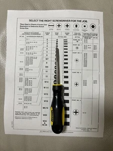 Stanley Screwdriver Flat Head Yellow & Black Screw Size 4 - Picture 1 of 2