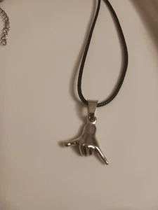 Hang Loose Cord Necklace Aloha Hawaiian Hand Sign Shaka Surfer Charm - Picture 1 of 5