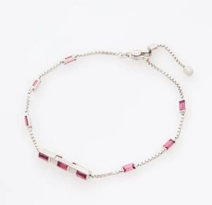 GUCCI 18ct White Gold Pink Tourmaline Link to Love Bracelet - Picture 1 of 7