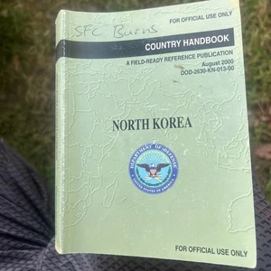 North Korea Country Handbook by Department of Defense 2000 Field Ready Reference - Foto 1 di 5