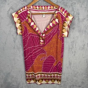 Diane von Furstenberg Womens Shift Dress Sz 6 Silk Artsy Art To Wear Abstract - Picture 1 of 4