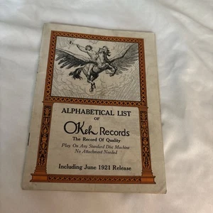 June 1921 Alphabetical List If Okeh Records, The Record Of Quality Vocal - Picture 1 of 10