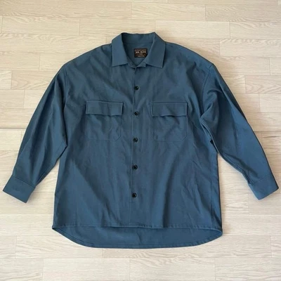 Camicia MR.OLIVE Elasticizzata Meteo Grande Silhouette Blu Taglia L Made in Japan - Immagine 1 di 4