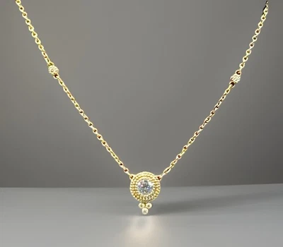 "Collar Judith Ripka circonita cúbica en plata de ley 925 (color oro) 18""" Foto 1 de 4