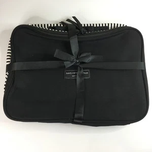 Saks Fifth Avenue New Large Canvas Travel Packing Cube Black Zips Suitcase Bag - Picture 1 of 14