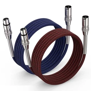Ciwoda Xlr Cable 6Ft 2Pack, Multi-color Heavy Duty Nylon Braided Xlr M - Picture 1 of 7