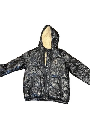 Boys Abercrombie And Fitch Kids Sherpa Lined Winter Coat- Navy Size 15/16 - Image 1 of 4