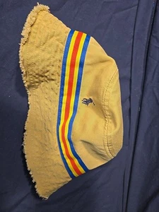 Y2K Polo Ralph Lauren 90s Bucket Hat Solid Khaki Distressed Edges S/M 41381 Vintage - Bild 1 von 5
