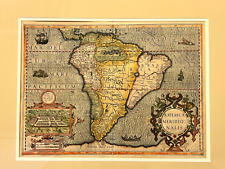 Original Antique South America Map; By Hondius; Framed; 1610 to 1623; Hand Color