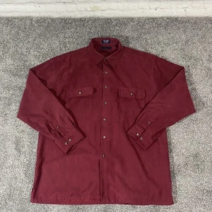 Preswick & Moore Burgundy Suede Vintage Button Up L - Picture 1 of 9