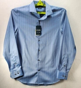 Camisa Perry Ellis Hombres Talla MEDIANA Azul Calce Ajustado Viaje Lujo Sin Hierro NUEVA con Etiqueta - Imagen 1 de 11