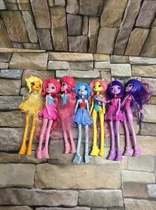Lot Of 7 2014 MLP Equestrian Dolls Lot Fair Shape With Clothes - Picture 1 of 6