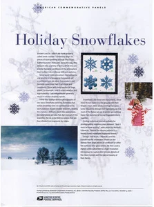 #777 39c Snowflakes #4105-#4108 USPS Commemorative Stamp Panel - Bild 1 von 1