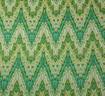 WAVERLY WILLIAMSBURG BRAY FLAMESTITCH CITRON GREEN 100% LINEN FABRIC BY YARD - Image 1 of 4