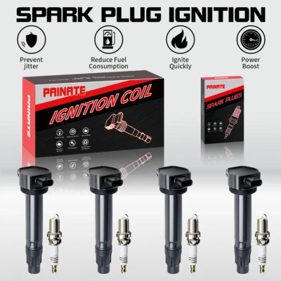 4PCS Ignition Coil + Spark Plug For Dodge And Jeep Compass C1587 4606824AB UF557 Foto 1 de 4