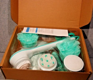 As Seen On TV SPIN SPA Spinning Spa Body Brush w/5 Attachments 3 Accessories NIB - Picture 1 of 3