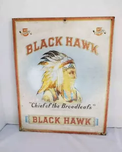 Vintage Black Hawk Chief Of The Broadleafs Sign Steel 3 Dimensional Normal Wear - Picture 1 of 16