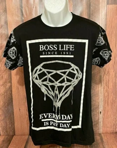 Fresh Laundry Boss Life Graphic Tee Shirt Medium Everyday Is Payday Short Sleeve - Picture 1 of 6