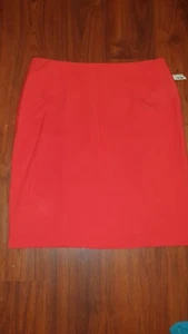 Falda Worthington Mujer Talla Grande 18W Recta Lápiz Naranja Rojo Elástica - Imagen 1 de 4