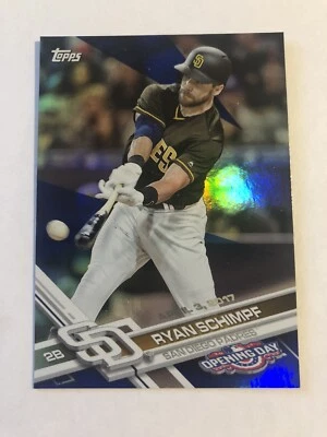Ryan Schimpf 2017 Topps Opening Day Baseball Blue Foil #179 San Diego Padres - Image 1 of 2