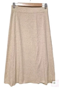 Y.A.S Knitted Wrap Style Midi Skirt S 8 10 Beige Oatmeal - Picture 1 of 17