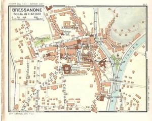 BRESSANONE BRIXEN Mappa della città del 1958 del Touring Club Italiano - Picture 1 of 1
