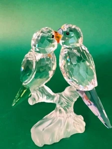 SWAROVSKI Crystal Budgies #680627 Blue & Green Birds - Picture 1 of 7