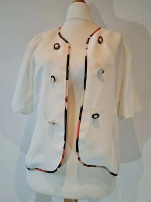 Venezia Exclusive Women's White With Orange Trim Blazer Jacket UK 16 - Image 1 of 4