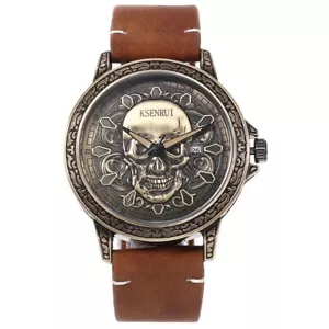 Skull Skull Antique Gold - Steampunk Gothic Wristwatch - Picture 1 of 5