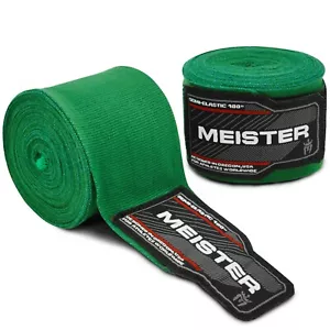 FOREST GREEN 180" ELASTIC HAND WRAPS - Meister MMA Cotton Boxing Wraps Mexican - Picture 1 of 3