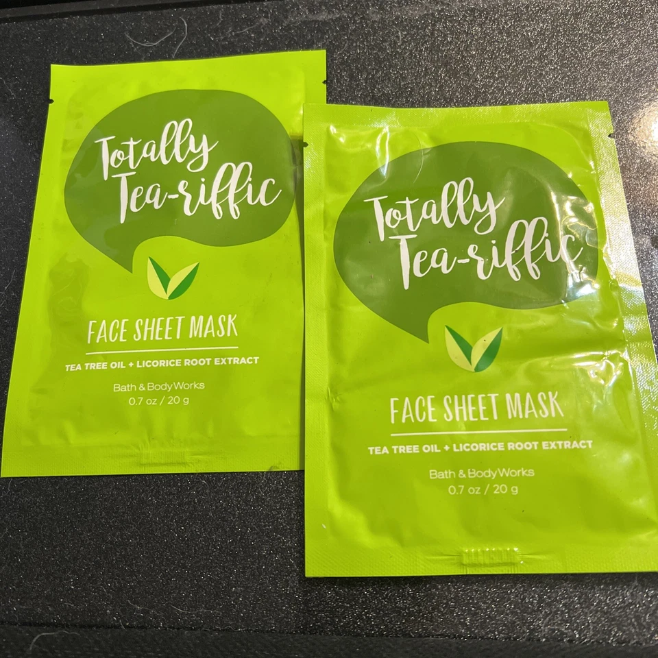 Bath and Body Works 2 Pack Face Sheet Mask 0.7 Oz. Totally -Tea Tree Oil. - Image 1 of 1