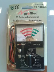 BATTERIETESTER für gängige Kleinbatterien im Haushalt bis 22,5V Messschnüre - Picture 1 of 5