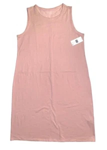 EILEEN FISHER Medium Powder Pink $168 Crew Neck Jersey Cotton Dress NWT New M - Picture 1 of 4