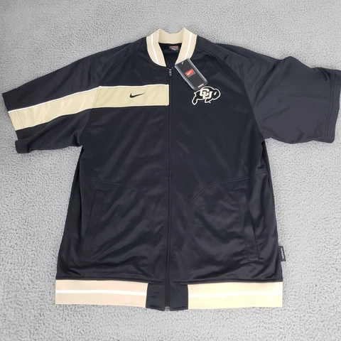 Colorado Buffaloes Jacket Mens Large Black Nike Team Spell Out Football CU Zip Cover