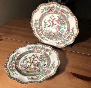 2 antique coalport england fine bone china porcelain indian tree dishes plates - Picture 1 of 9