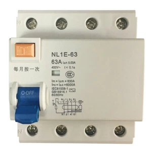Disyuntor de corriente residual 63A 3P+N para CHINT NL1E-63 - Imagen 1 de 4