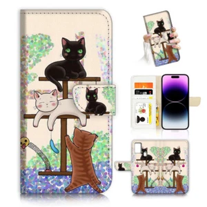 ( For Nokia C22 ) Wallet Flip Case Cover AJ26770 Cartoon Cat - Photo 1 sur 7