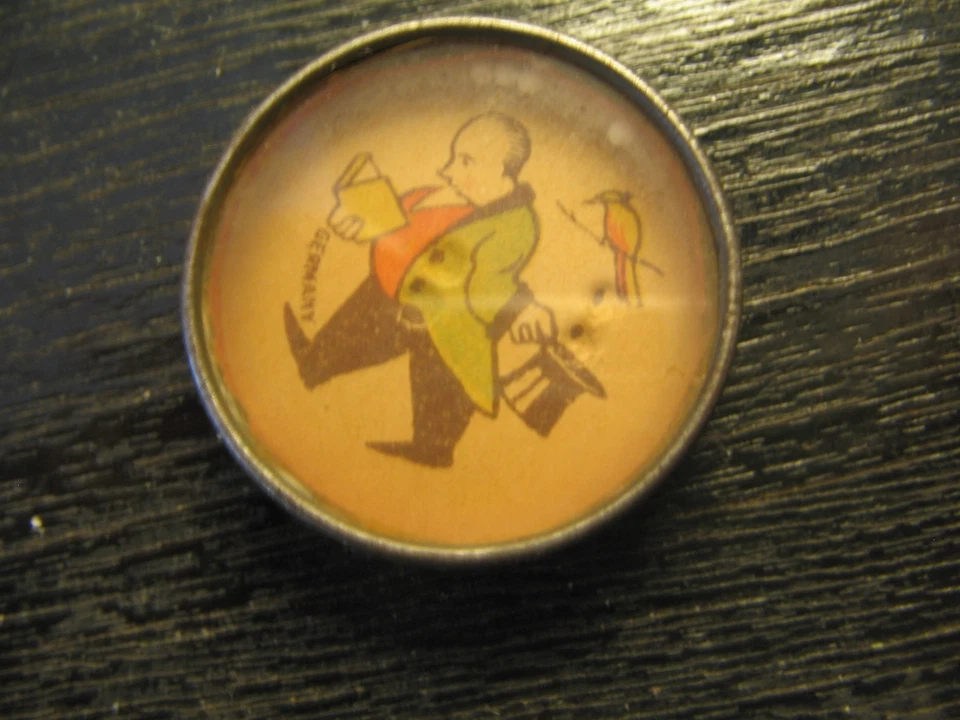 BIRD EGGS  Antique Vtg Dexterity Ball Game Toy Puzzle Glass Mirror back Germany - Image 1 of 4
