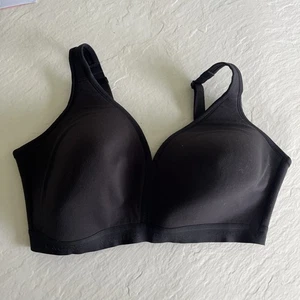 Cacique Women Unlined Full Coverage No Wire Bra Sz 42DDD black cotton - Picture 1 of 6